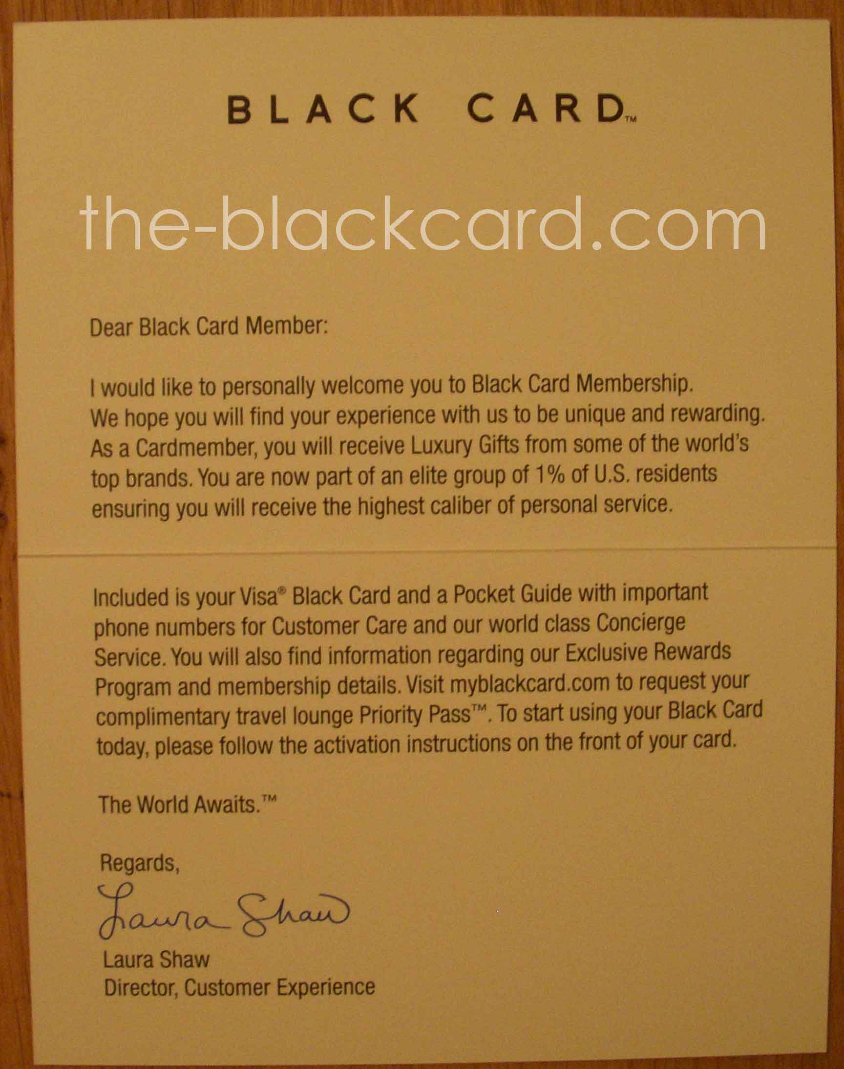 Visa Black Card Review The Black Card Centurion Card Visa Black